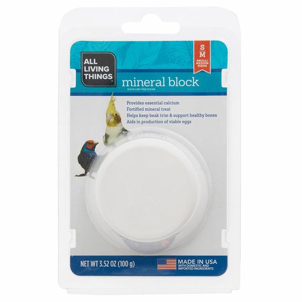All Living Things Calcium Mineral Block for Small & Medium Birds