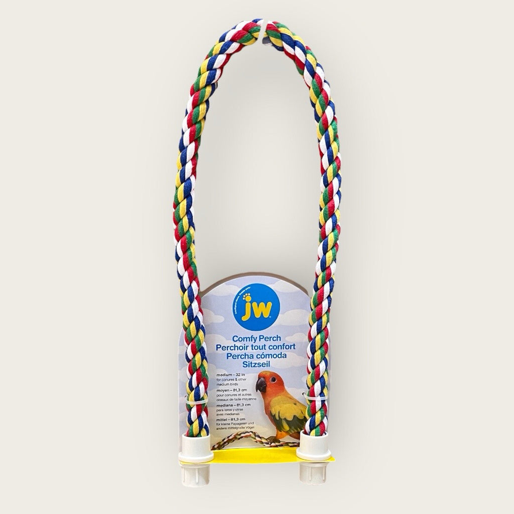 JW Pet Comfy Cotton Rope Bird Perch – Medium, 32 in