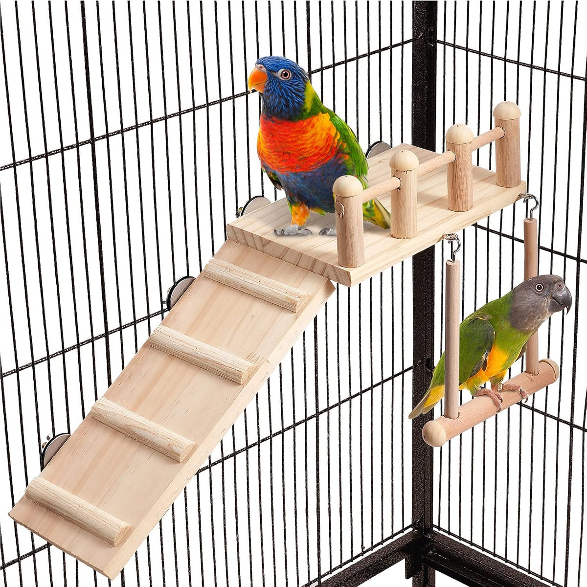 Prevue Pet Products Cage Corner Shelf Bird Platform – Black
