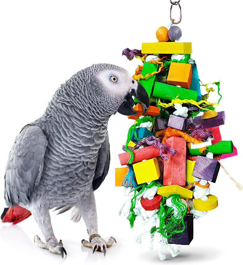 SunGrow Parrot Chew & Foraging Block Bird Toy – Multicolor